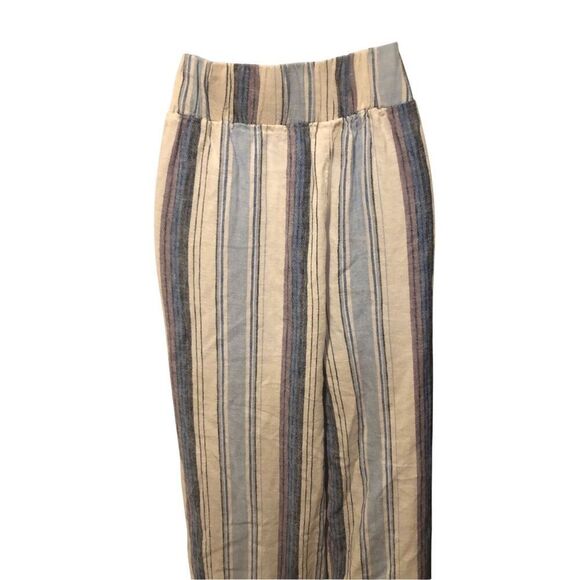 D Jeans Definitions by Lagenlook Boho Striped Linen Blend Pant a stylish and ver - Picture 2 of 12